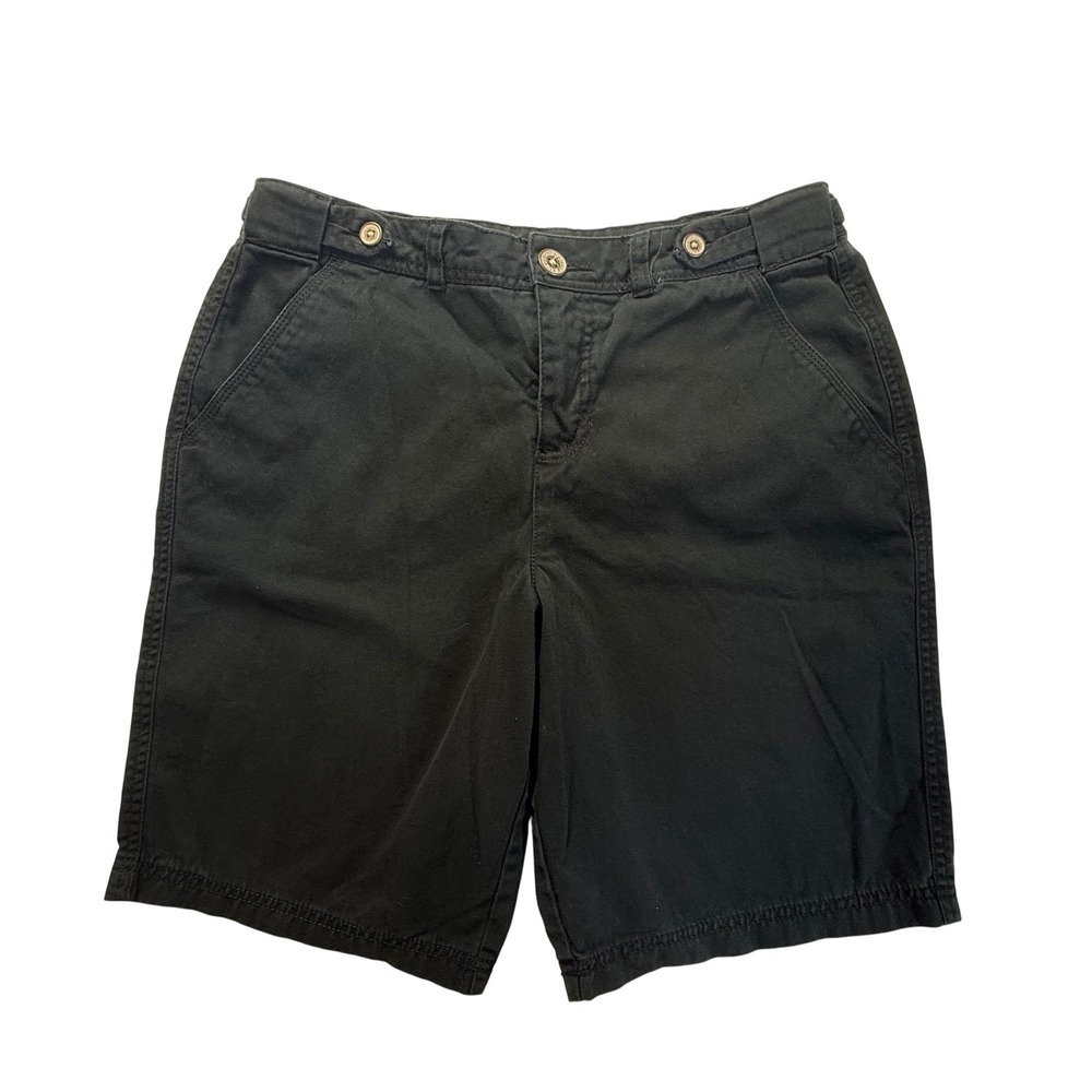 Faded Glory Originals Women Washed Black Cotton Chino Shorts Size 4 FGL384108